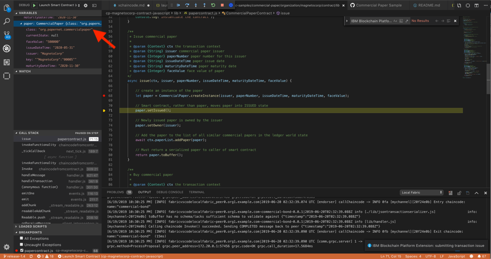 VSCode-xchaincode-debug-breakpoint2