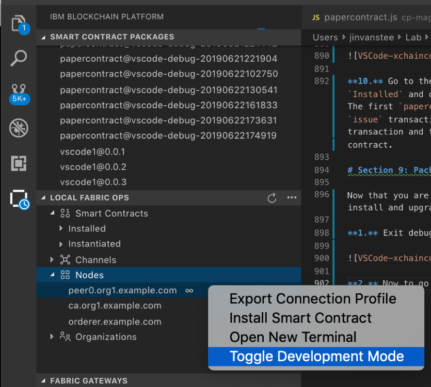 VSCode-xchaincode-toggle-mode